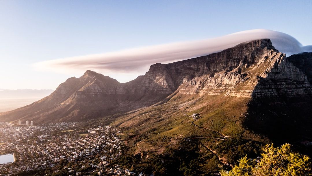 table mountain cape town cable car view summit landscape